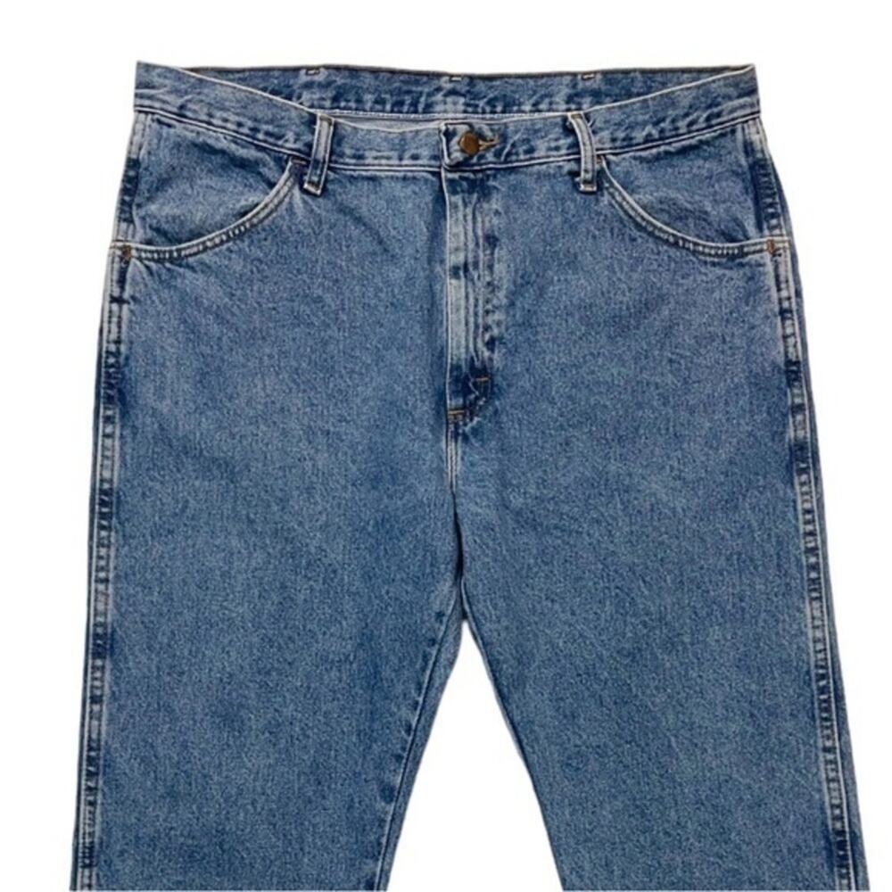 Vintage Rustler Denim Blue Jeans Men’s Size 38 x 29 medium wash distressed - Picture 2 of 10